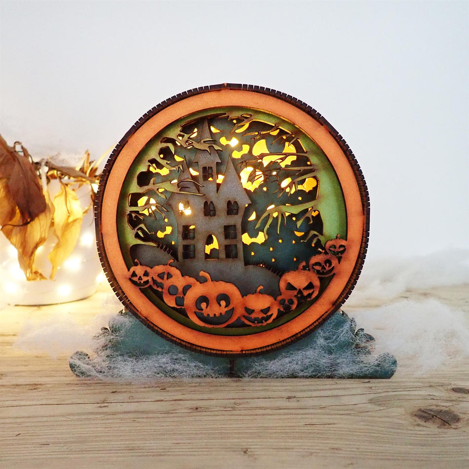 Free Standing Halloween Lantern with Pumpkin Design