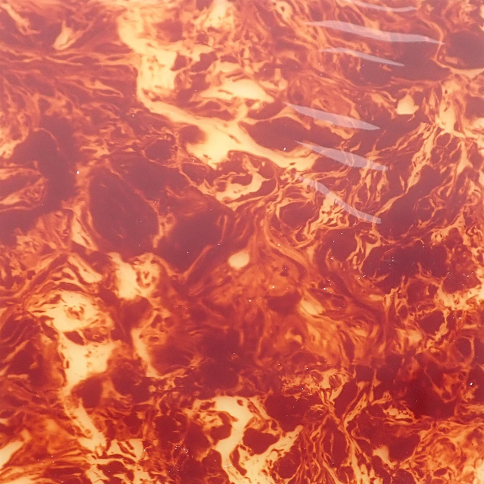 Dark Tortoiseshell Celluloid Laminate Cast Acrylic Sheet (3mm thick)