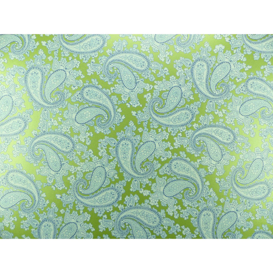 Moss Green Backed Powder Blue Paisley Paper Guitar Body Decal - 420x295mm