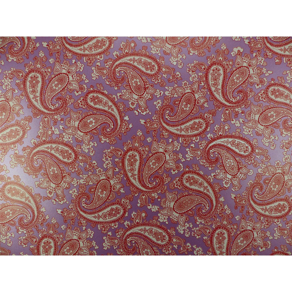 Purple Backed Red Paisley Paper Guitar Body Decal - 420x295mm