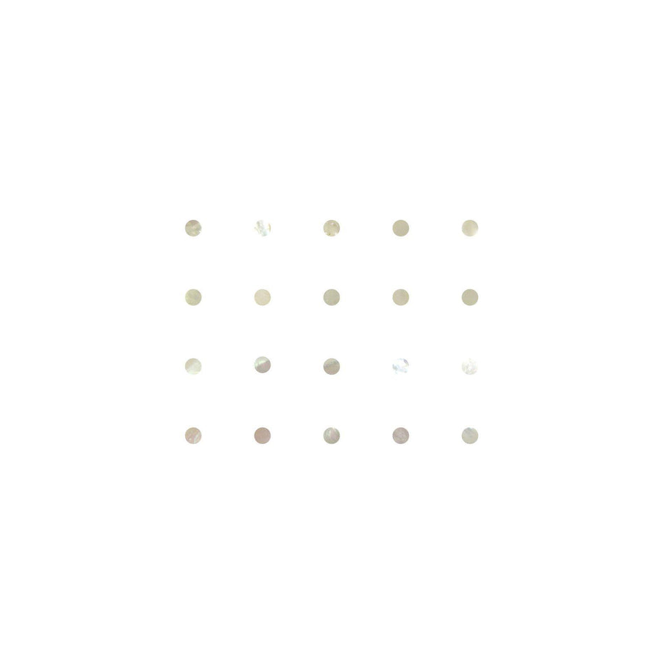 White Mother of Pearl Dot Inlays - 4.76mm, 3/16 In, Pack of 20, Circle