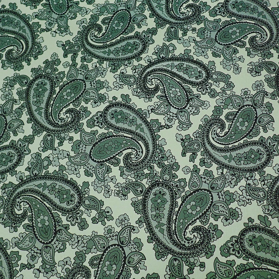 [Luthitec] Fresh Mint Backed Black Fabric Texture Paisley Paper Guitar Body Decal - 690x480mm