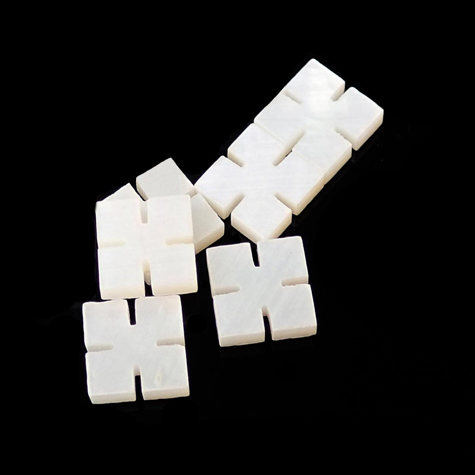 White Mother of Pearl Notched Square Inlay - 4mm, Square