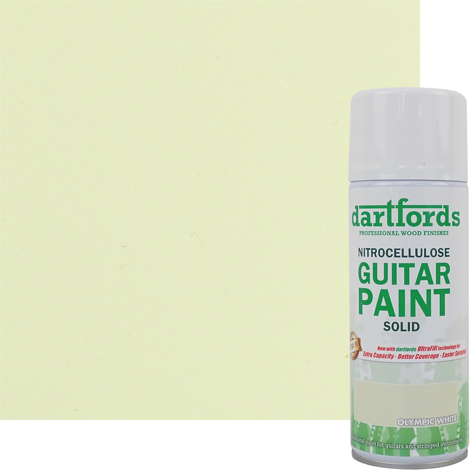 New Olympic White Nitrocellulose Guitar Paint - 400ml Aerosol