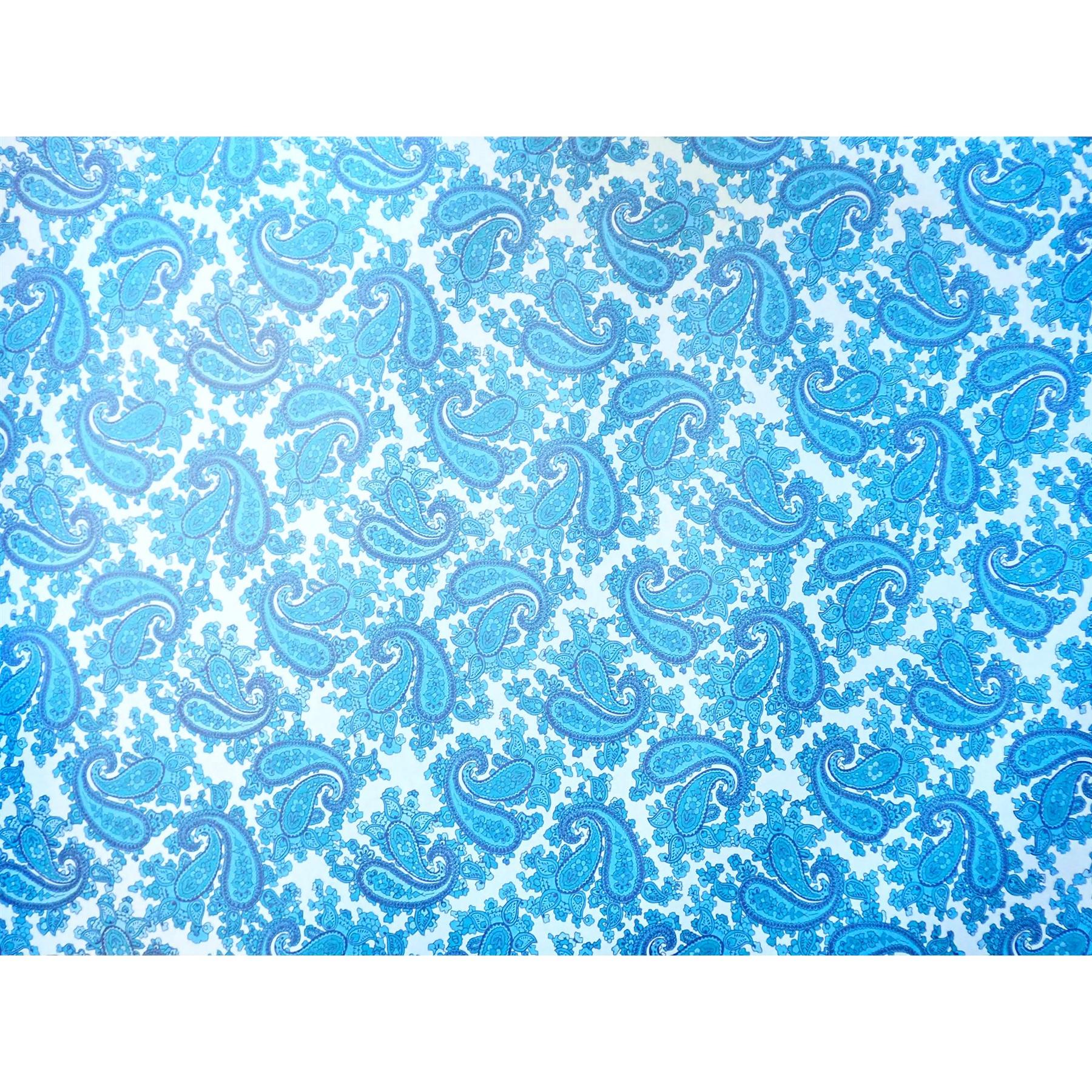 Silver Backed Blue Paisley Paper Guitar Body Decal