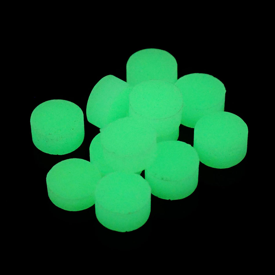 Green Plain High Intensity Luminescent Dot Inlays - 5mm, Pack of 12, Circle