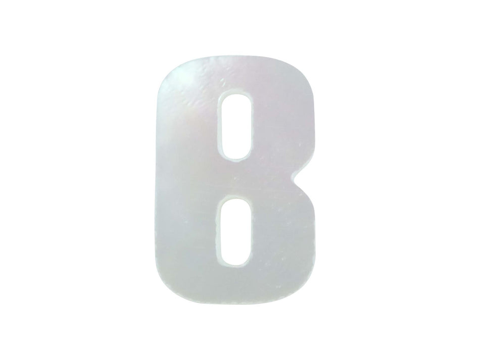 White Mother of Pearl Erte Letter Inlay Upper Case B - ~15mm, Upper Case B