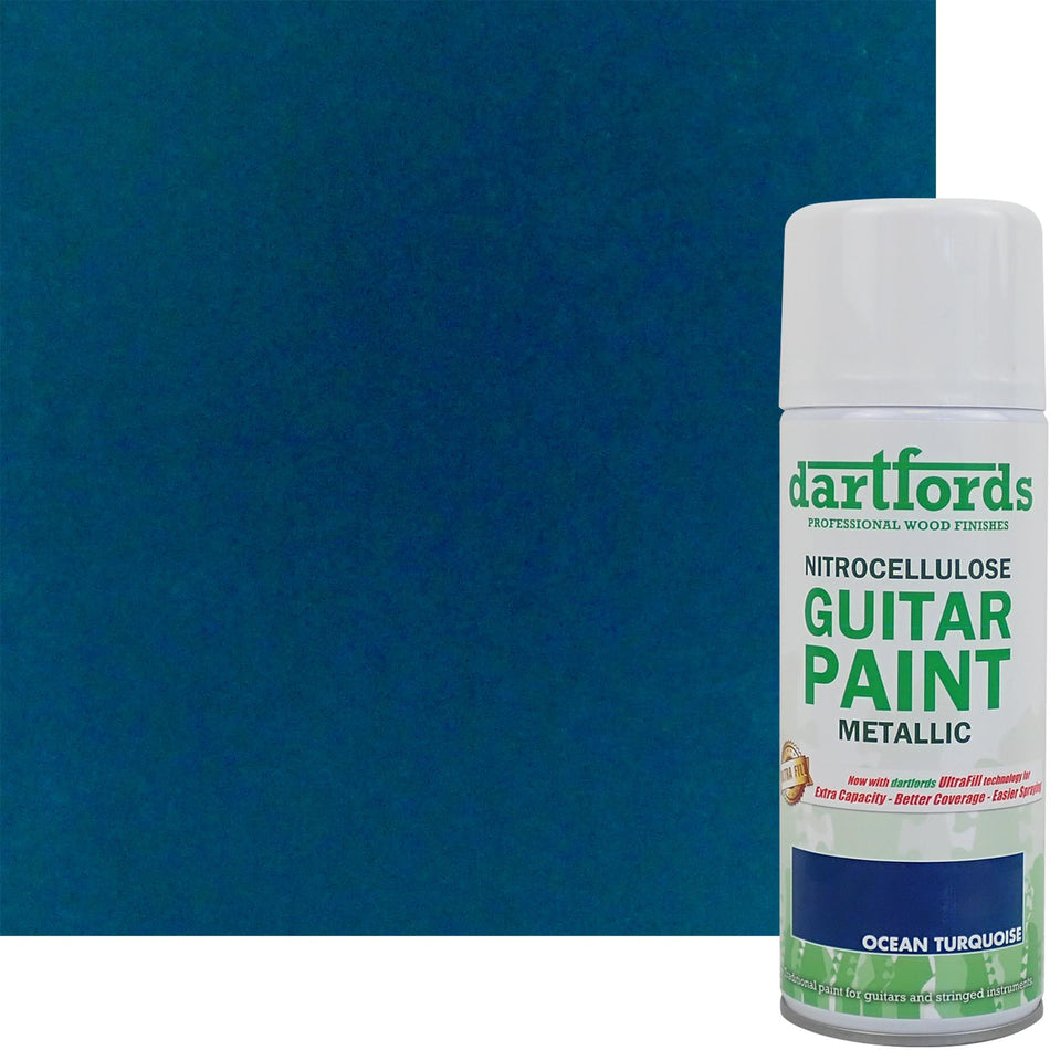 Ocean Turquoise Metallic Nitrocellulose Guitar Paint - 400ml Aerosol