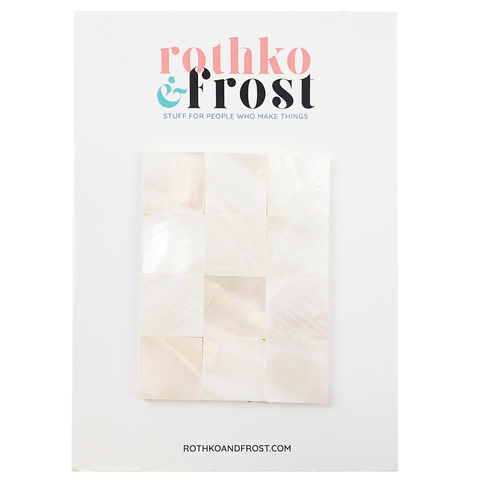White Mother of Pearl Cushion Mosaic Tiles - 305x305x2mm, Pack of 4, Mesh Backing