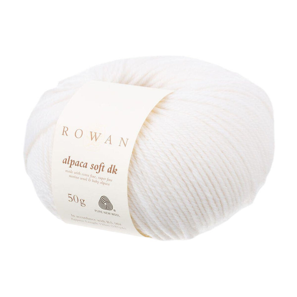 Alpaca Soft DK S.White 201 70% Wool 30% Alpaca Yarn - 50g