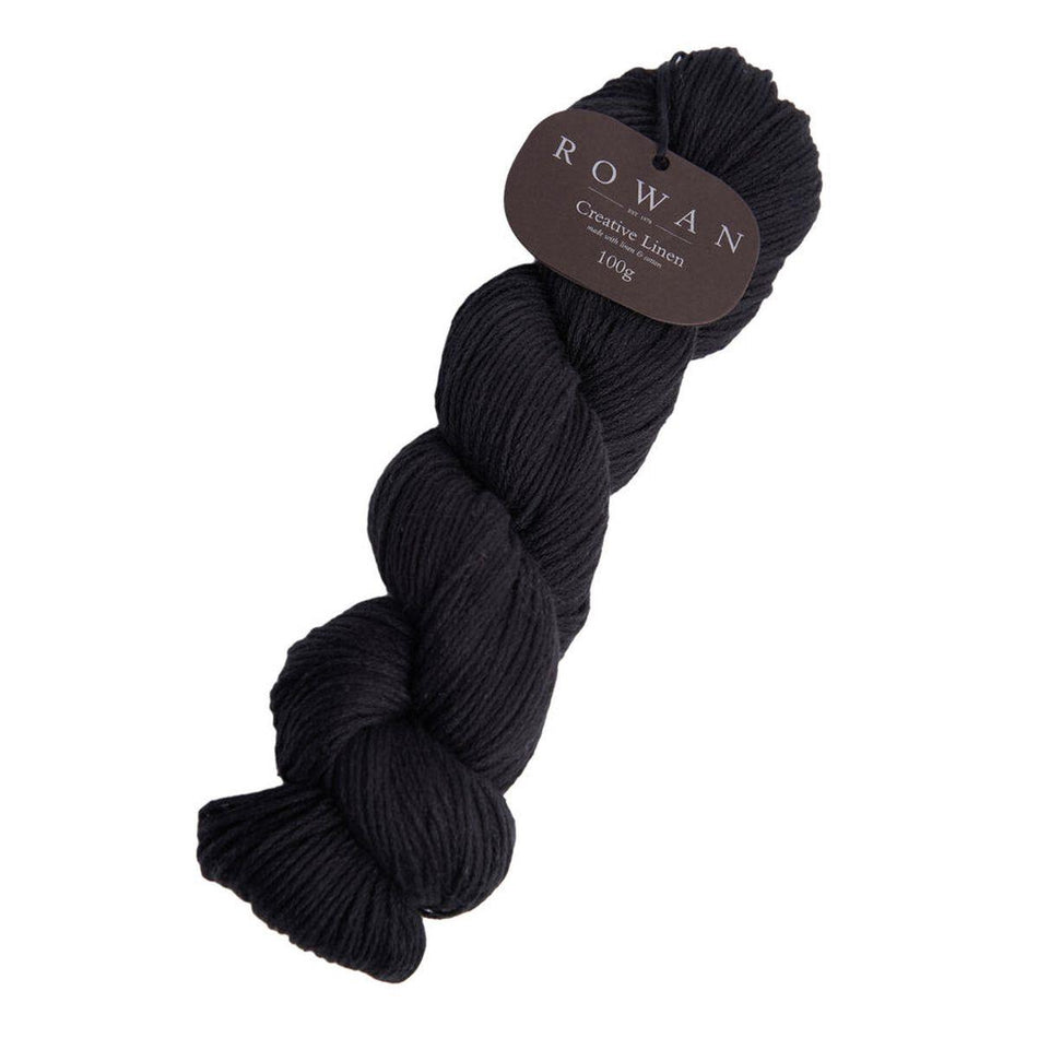 Creative Linen True Black 653 50% Linen 50% Cotton Yarn - 100g Hank