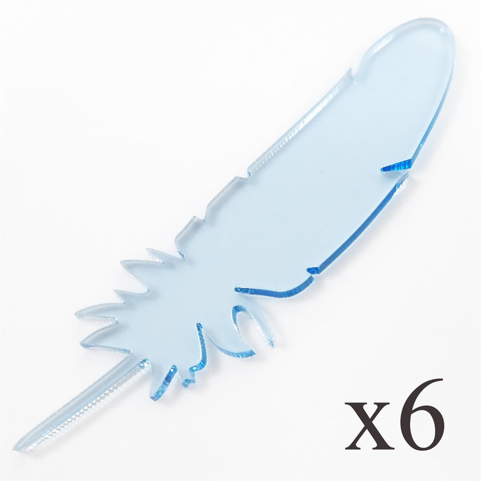 Glass Look Cast Acrylic Feather Decorations, 100mm (Style 10) (Pack of 6)