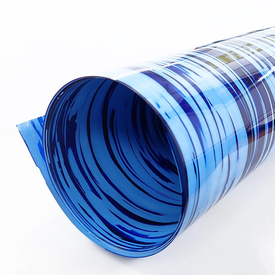 Light Blue Striped Celluloid Drum Wrap - 1600x700x0.5mm
