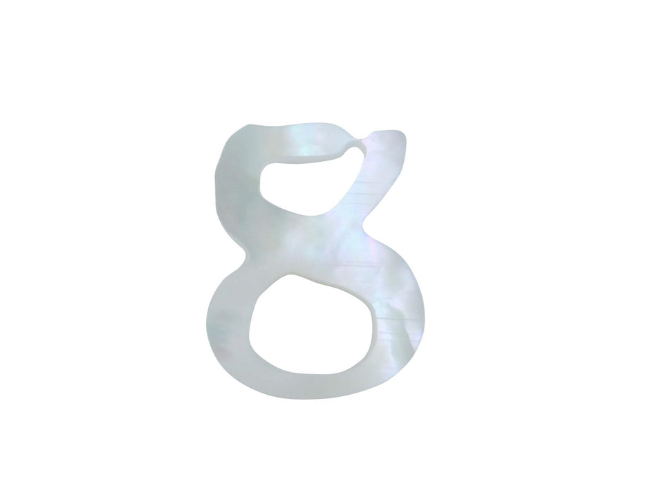 White Mother of Pearl Level 14 Druid Number Inlay 8 - ~15mm, Number 8