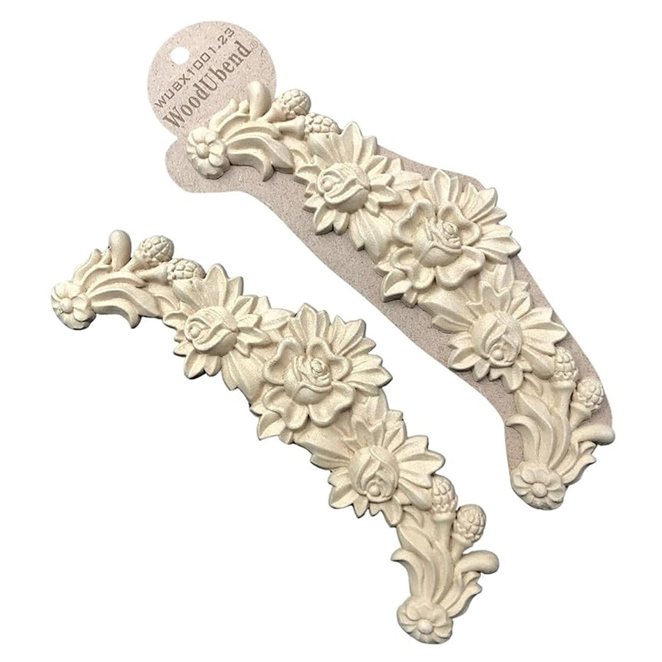 [WoodUBend] WUBX1001.23 Swag Applique/Moulding - 90x230mm
