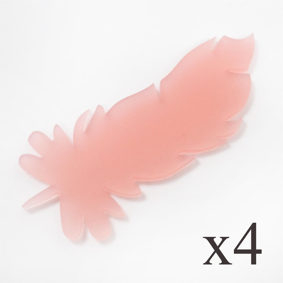 Blush Pink Acrylic Feather Decorations, 100mm (Style 7) (Pack of 4)