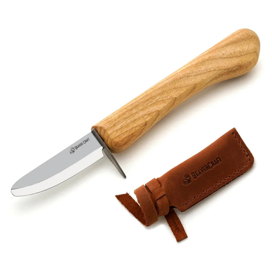 C1KID Small Whittling Knife For Children with Leather Sheath