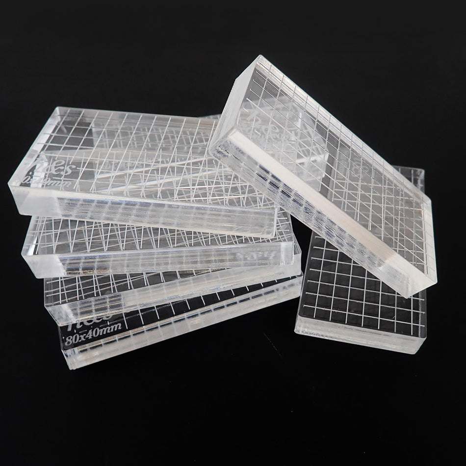 Clear Acrylic Stamp Handles - 80x40x12mm, Pack of 8