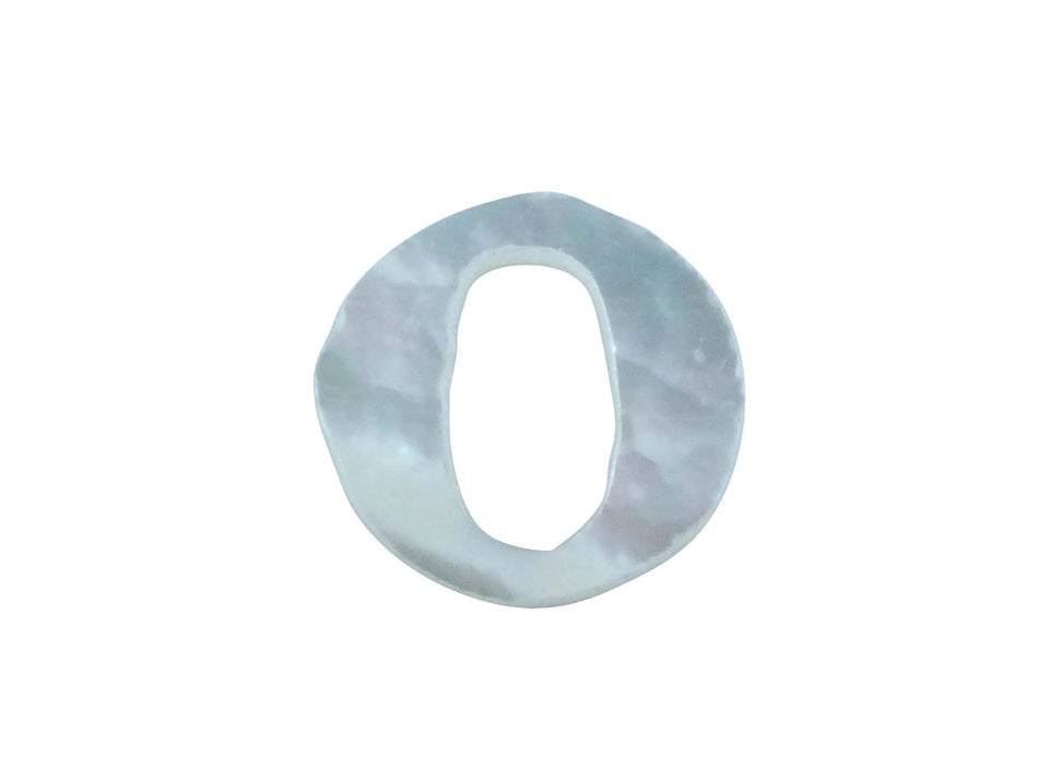 White Mother of Pearl Level 14 Druid Letter Inlay Lower Case O - ~15mm, Lower Case O
