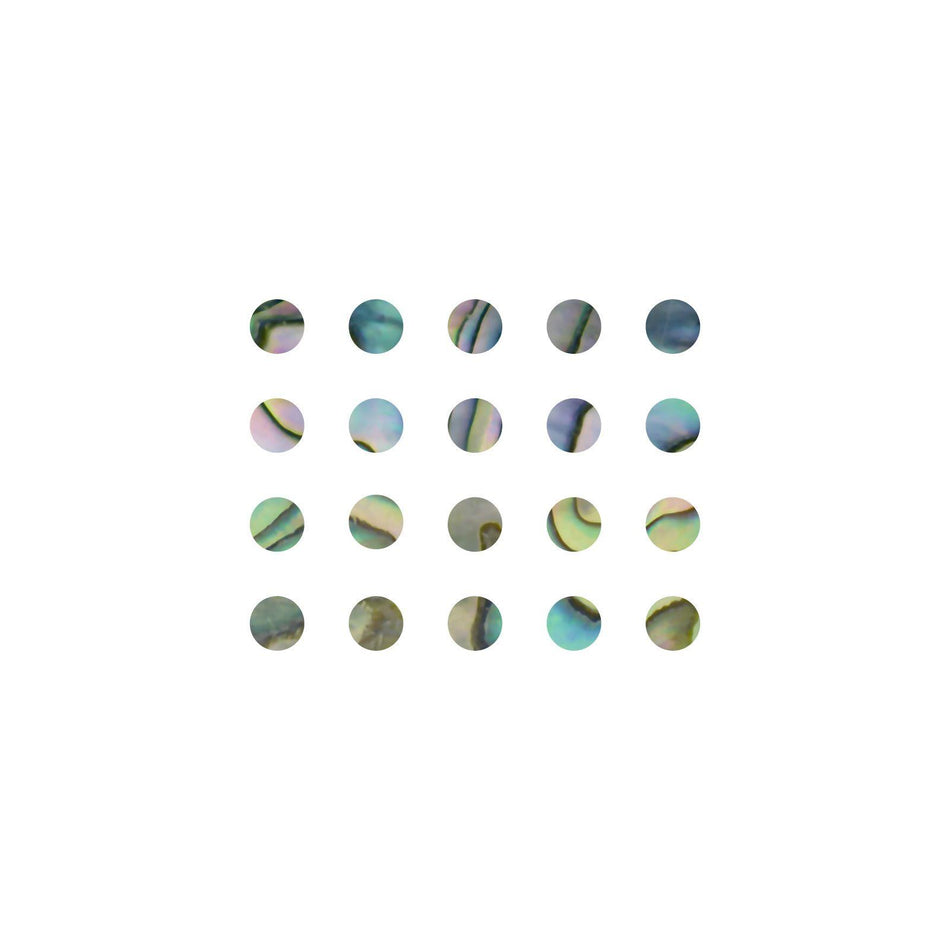 Green Abalone Dot Inlays - 11mm, Pack of 20, Circle
