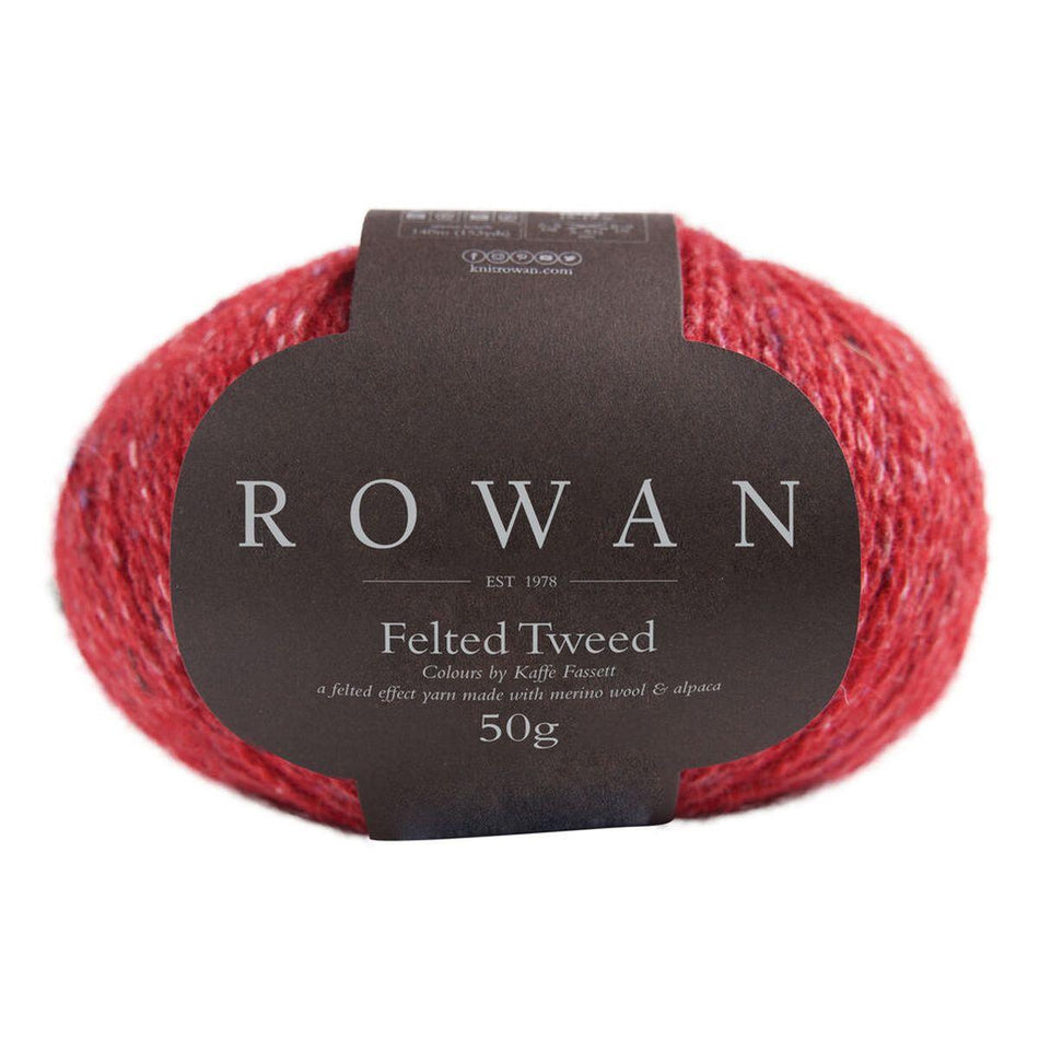 Felted Tweed Scarlet 222 50% Wool 25% Alpaca 25% Viscose Yarn - 50g