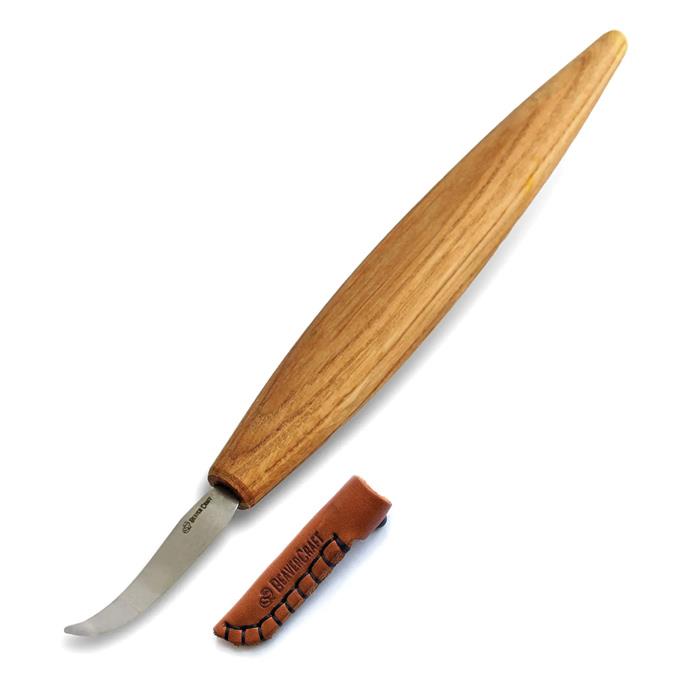 SK4S Spoon Carving Knife Open Curve with Leather Sheath