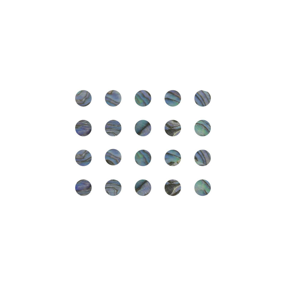 Paua Abalone Dot Inlays - 11mm, Pack of 20, Circle