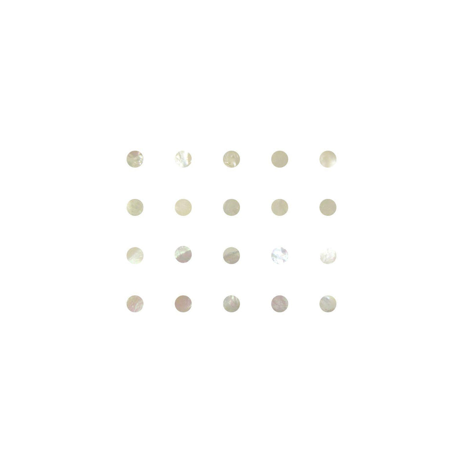 White Mother of Pearl Dot Inlays - 7mm, Pack of 20, Circle
