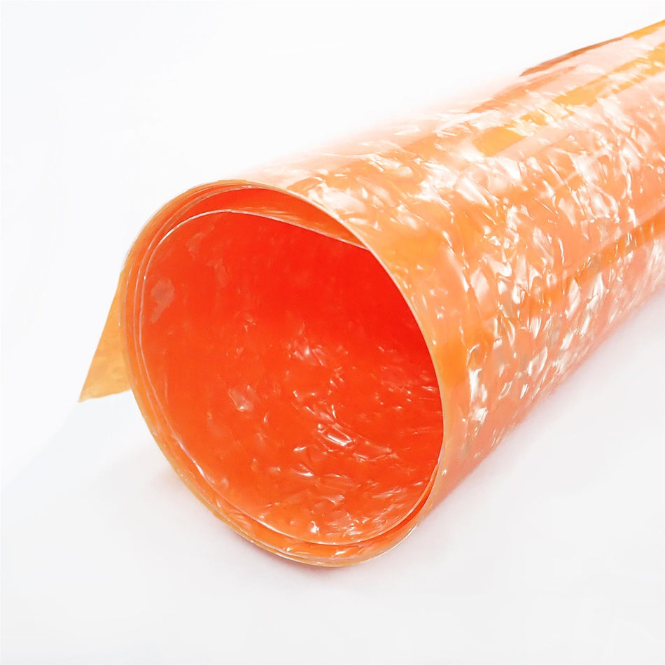Orange Pearloid Celluloid Drum Wrap - 1600x700x0.5mm