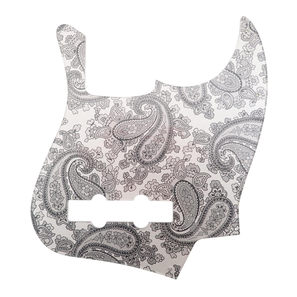 Silver Backed Black Paisley Acrylic Jazz Bass Guitar Pickguard
