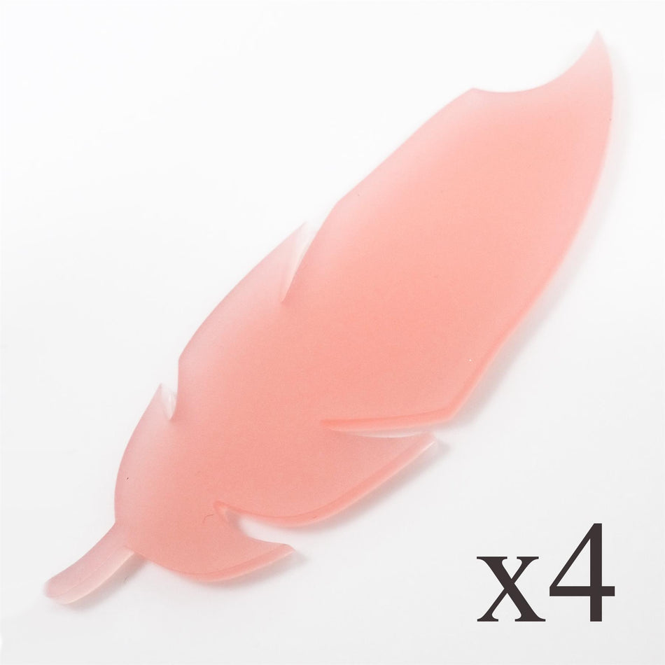 Blush Pink Acrylic Feather Decorations, 100mm (Style 9) (Pack of 4)