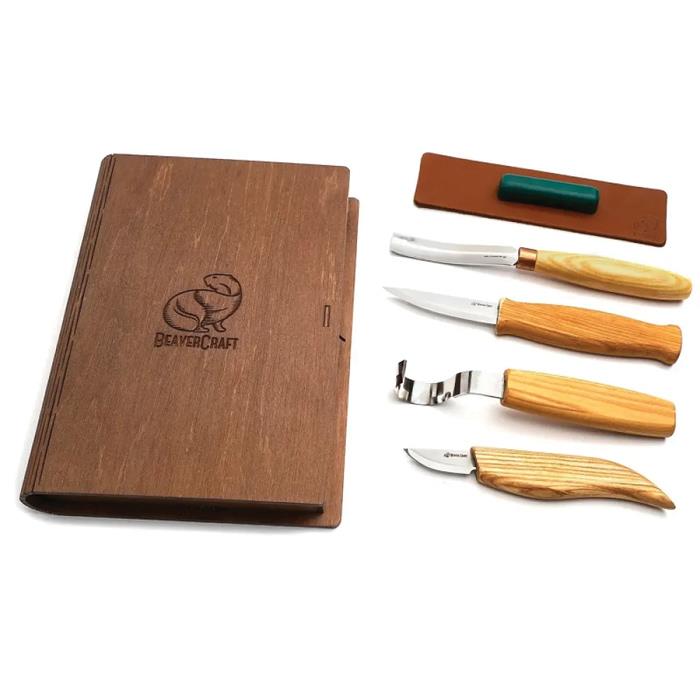 S43 BOOK Spoon and Kuksa Carving Professional Set In Gift Book-Box