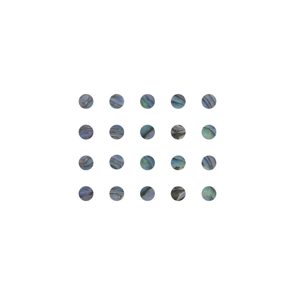 Paua Abalone Dot Inlays - 9.52mm, 3/8 In, Pack of 20, Circle