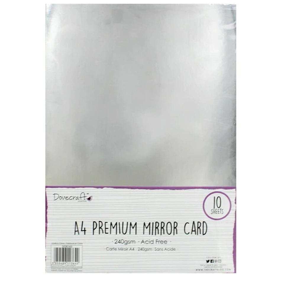 Essentials Silver Mirror Card - A4, Pack of 10