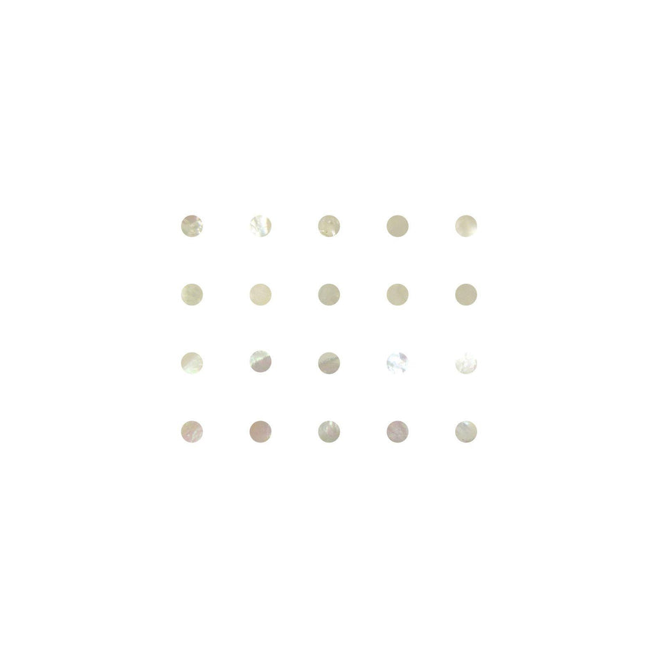White Mother of Pearl Dot Inlays - 6.35mm, 1/4", Pack of 20, Circle