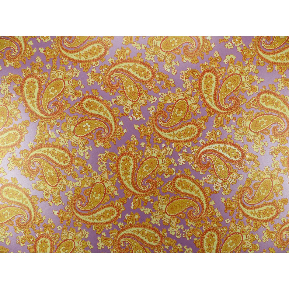 Purple Backed Orange Paisley Paper Guitar Body Decal - 420x295mm