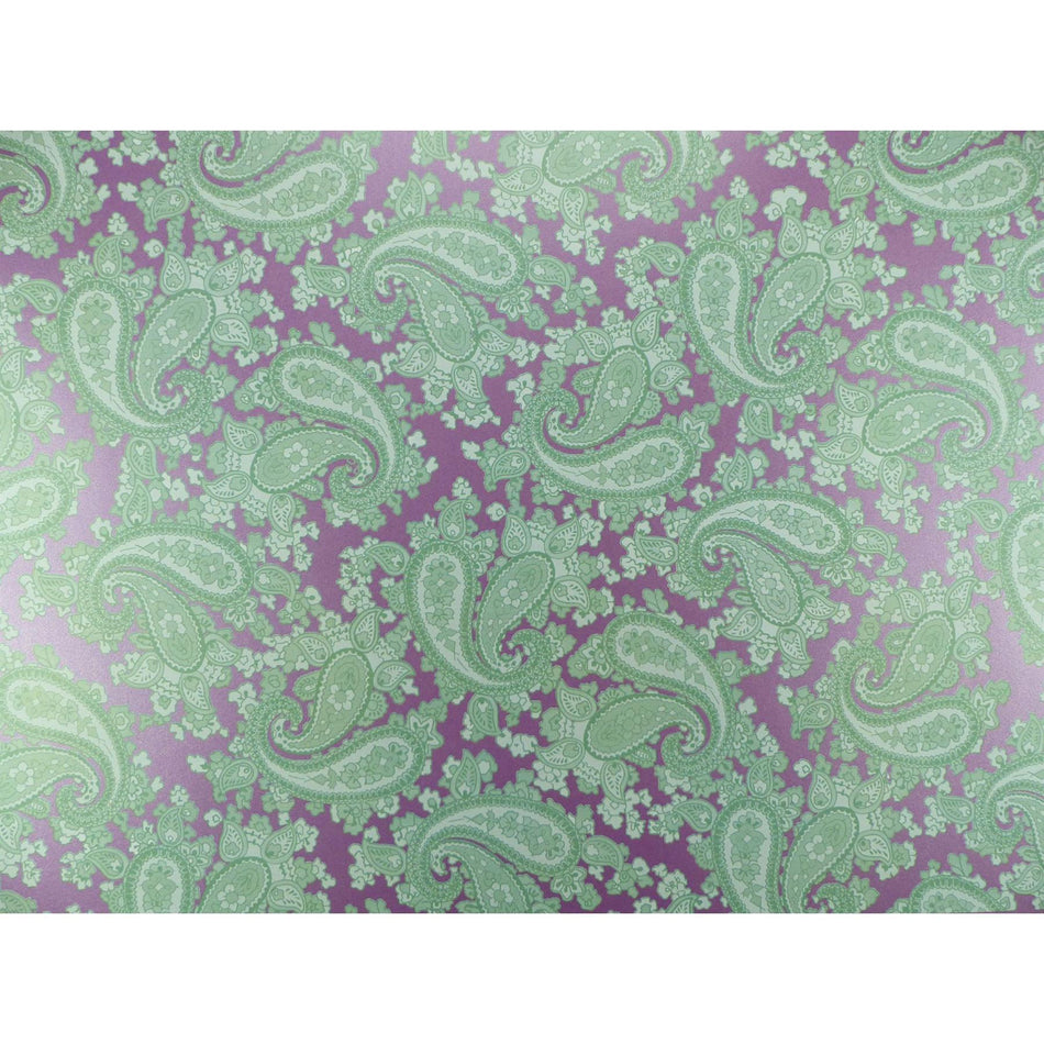 Purple Backed Surf Green Paisley Paper Guitar Body Decal - 420x295mm