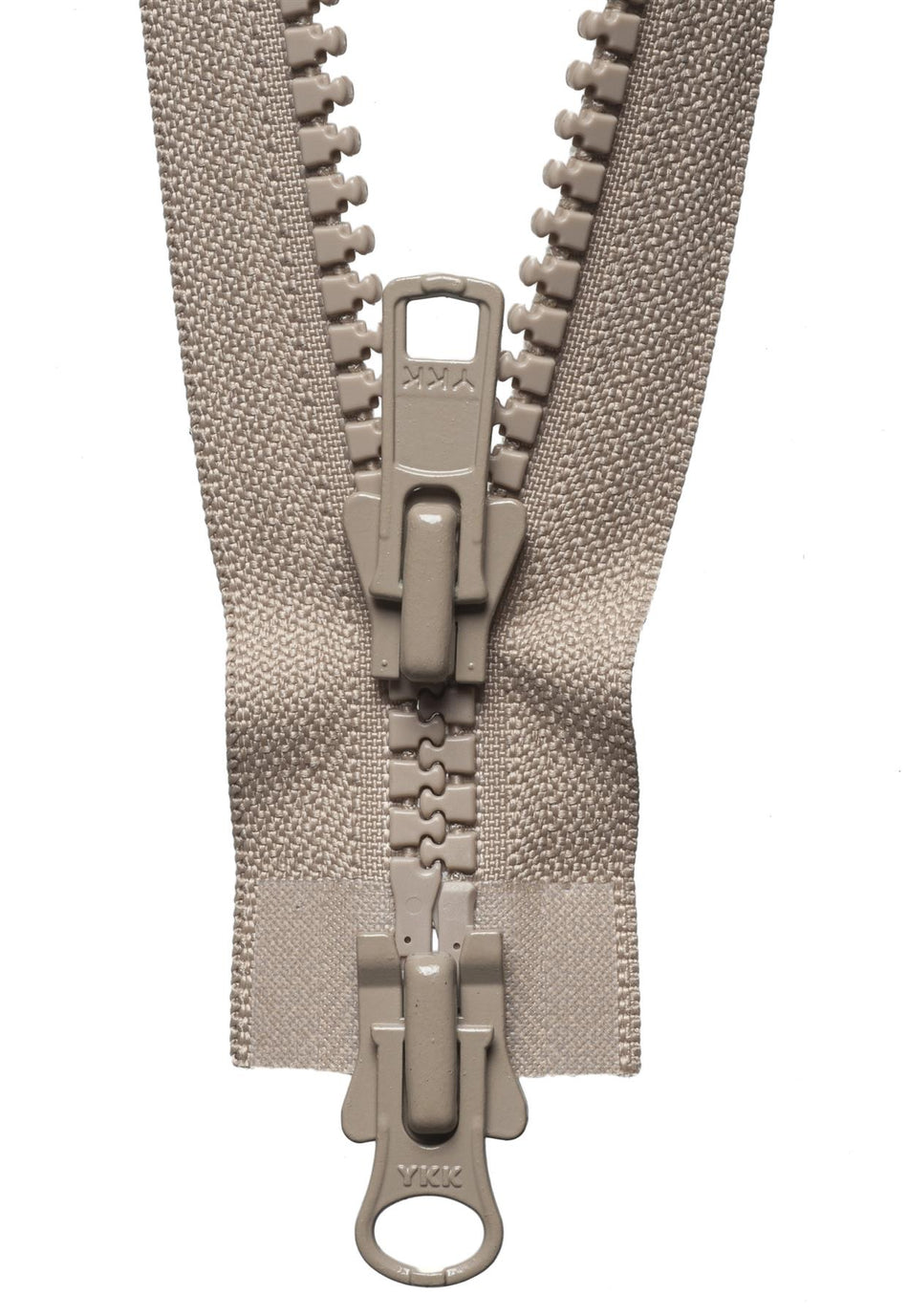 Fawn Vislon Heavy Two-Way Open End Zip - 66Cm