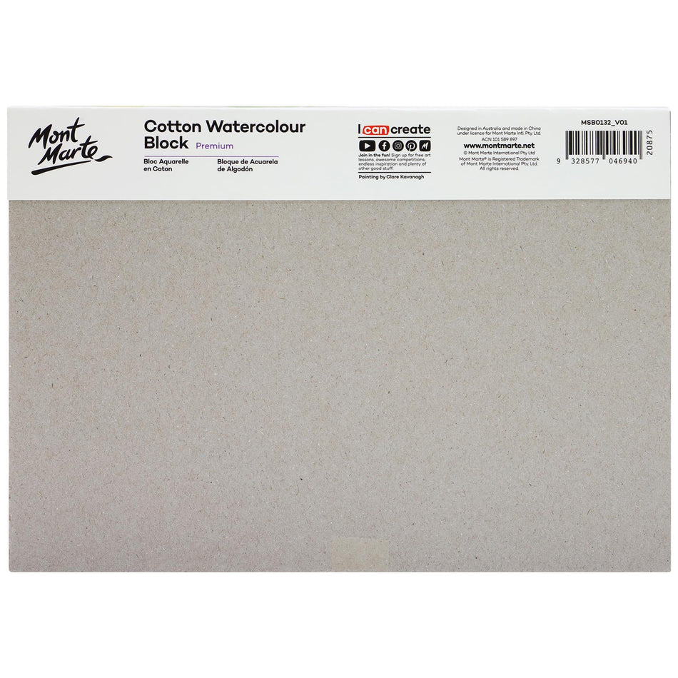 MSB0132 Cotton Watercolour Paper Pad 300Gsm 12 Sheets - A5