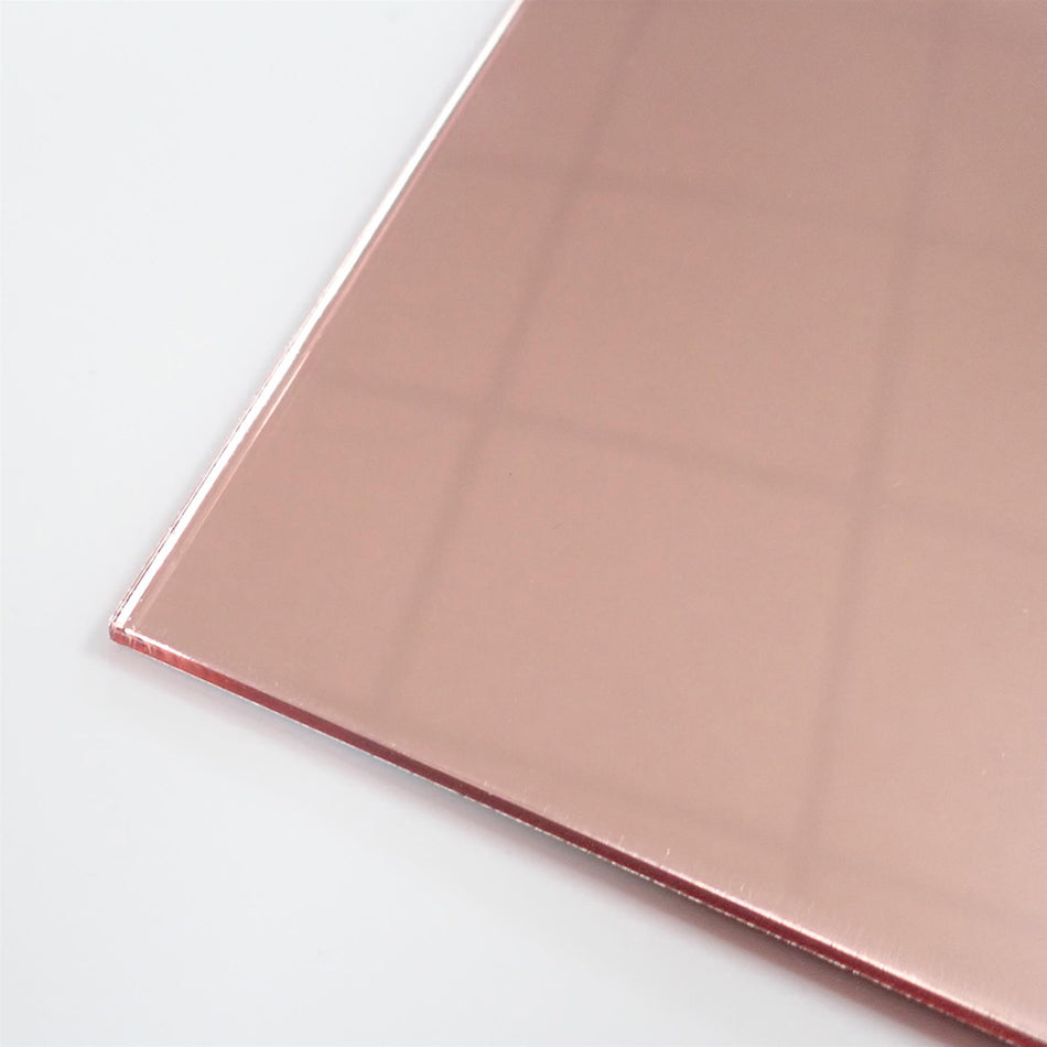 Rose Gold Mirror Acrylic Sheet - 600x400x3mm