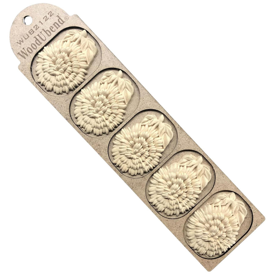 [WoodUBend] WUB2122 Floral Applique/Moulding - 65x45mm