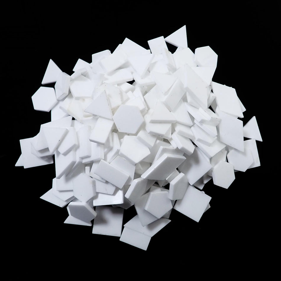 Mixed White Acrylic Mosaic Tiles, 12-30mm (Pack of 200pcs)