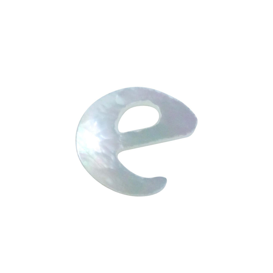 White Mother of Pearl Level 14 Druid Letter Inlay Lower Case E - ~15mm, Lower Case E