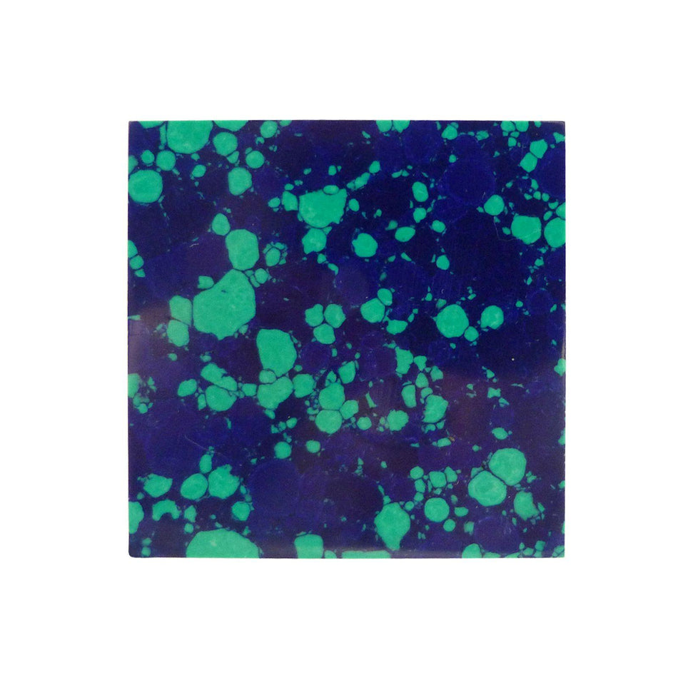 Marble Azurite Malachite Reconstituted Stone Inlay Blank - 50x50x1.5mm, Square