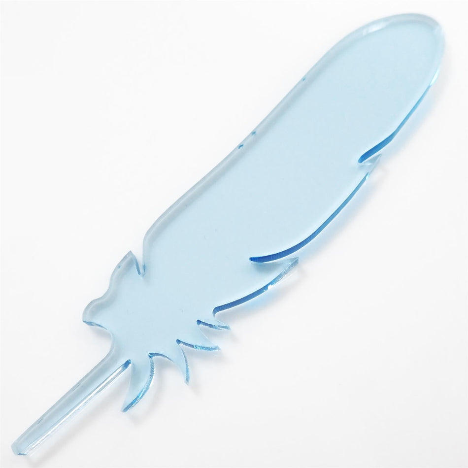 Glass Look Cast Acrylic Feather Decorations, 100mm (Style 6) (Pack of 5)
