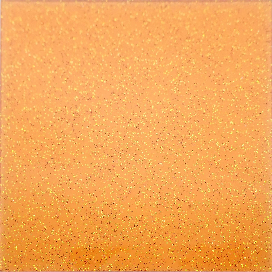 Orange Transparent Glitter Cast Acrylic Sheet (3mm thick)