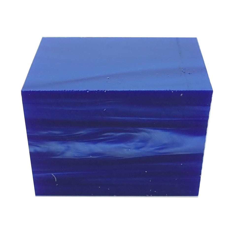Deep Blue Pearl Kirinite Acrylic Block - 64x42x42mm
