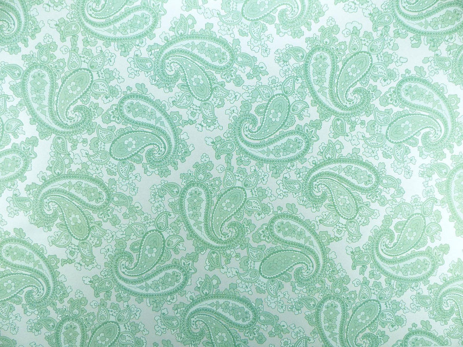Powder Blue Backed Surf Green Paisley Paper Guitar Body Decal - 420x295mm