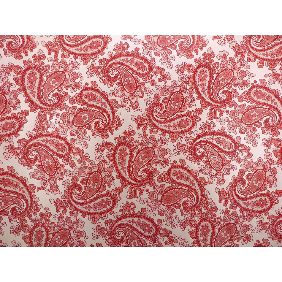 Powder Pink Backed Red Paisley Paper Guitar Body Decal - 420x295mm