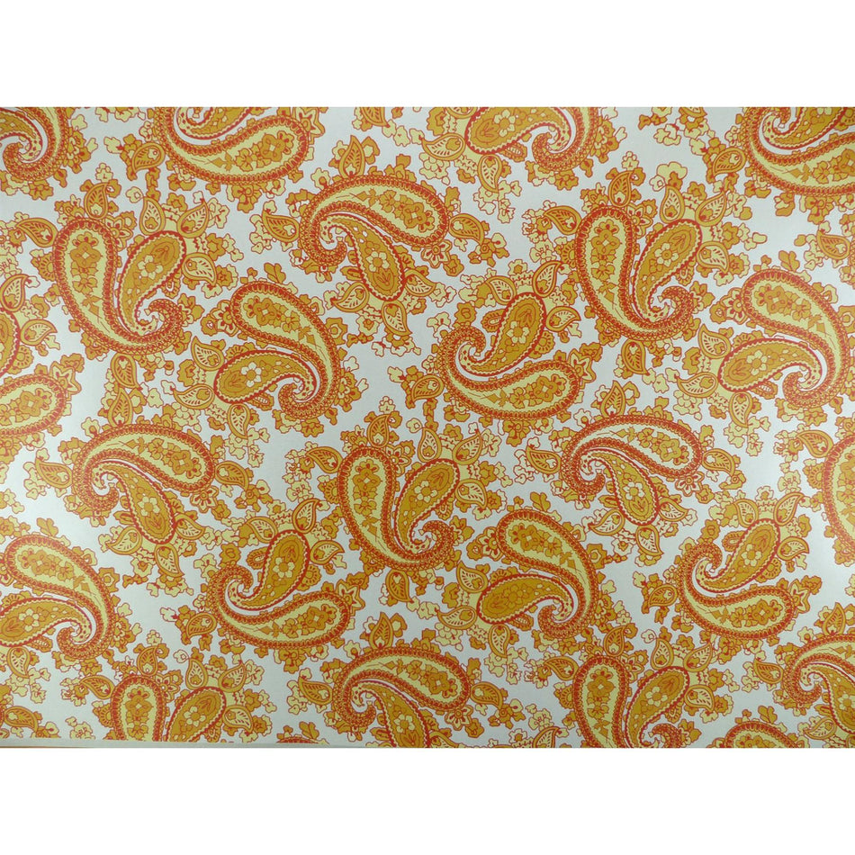 Silver Backed Orange Paisley Paper Guitar Body Decal - 420x295mm